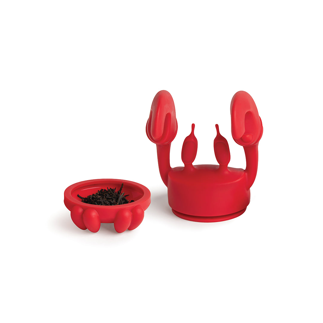 Crab Tea by OTOTO: A red crab-shaped infuser with a detachable top for your favorite leaves.