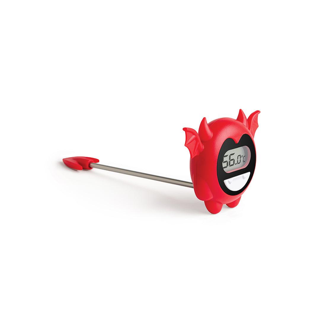 Hell Done thermometer by OTOTO: red devil theme with horns & wings, shows 56.0°C.