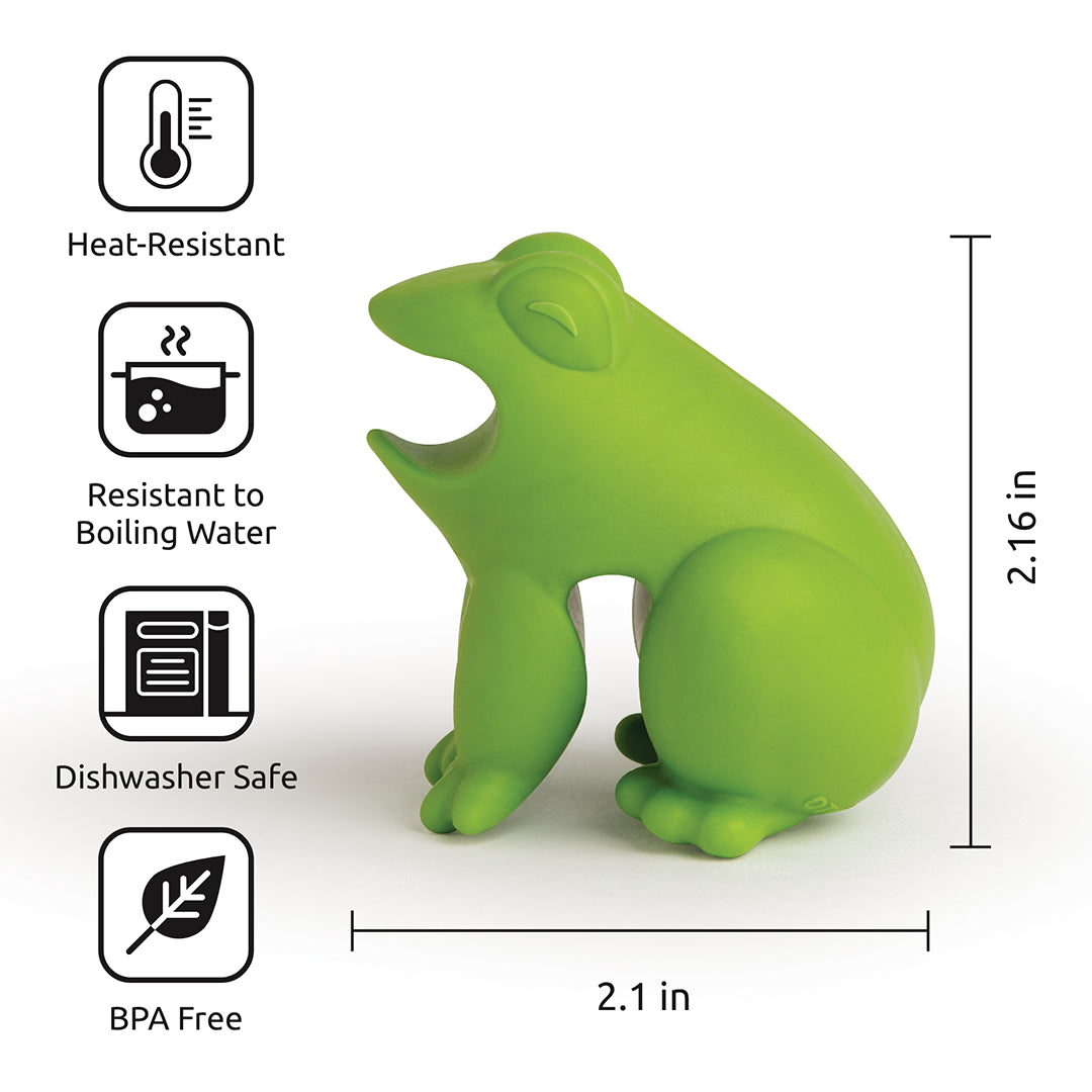 HopTop: heat-resistant, dishwasher-safe, BPA-free. Also works as a fun spoon rest!.