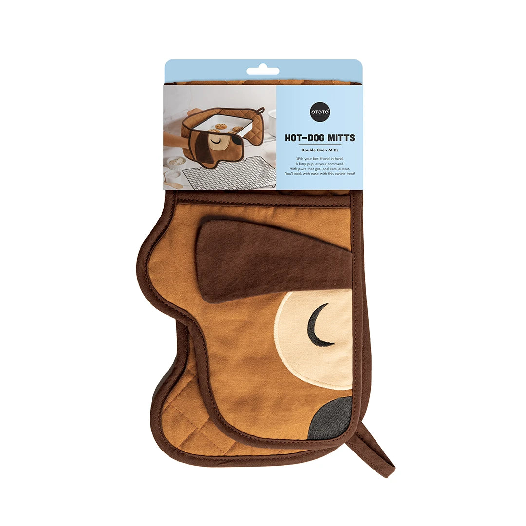 Adorable Hot-dog Mitts by OTOTO, featuring a cute floppy ear design.