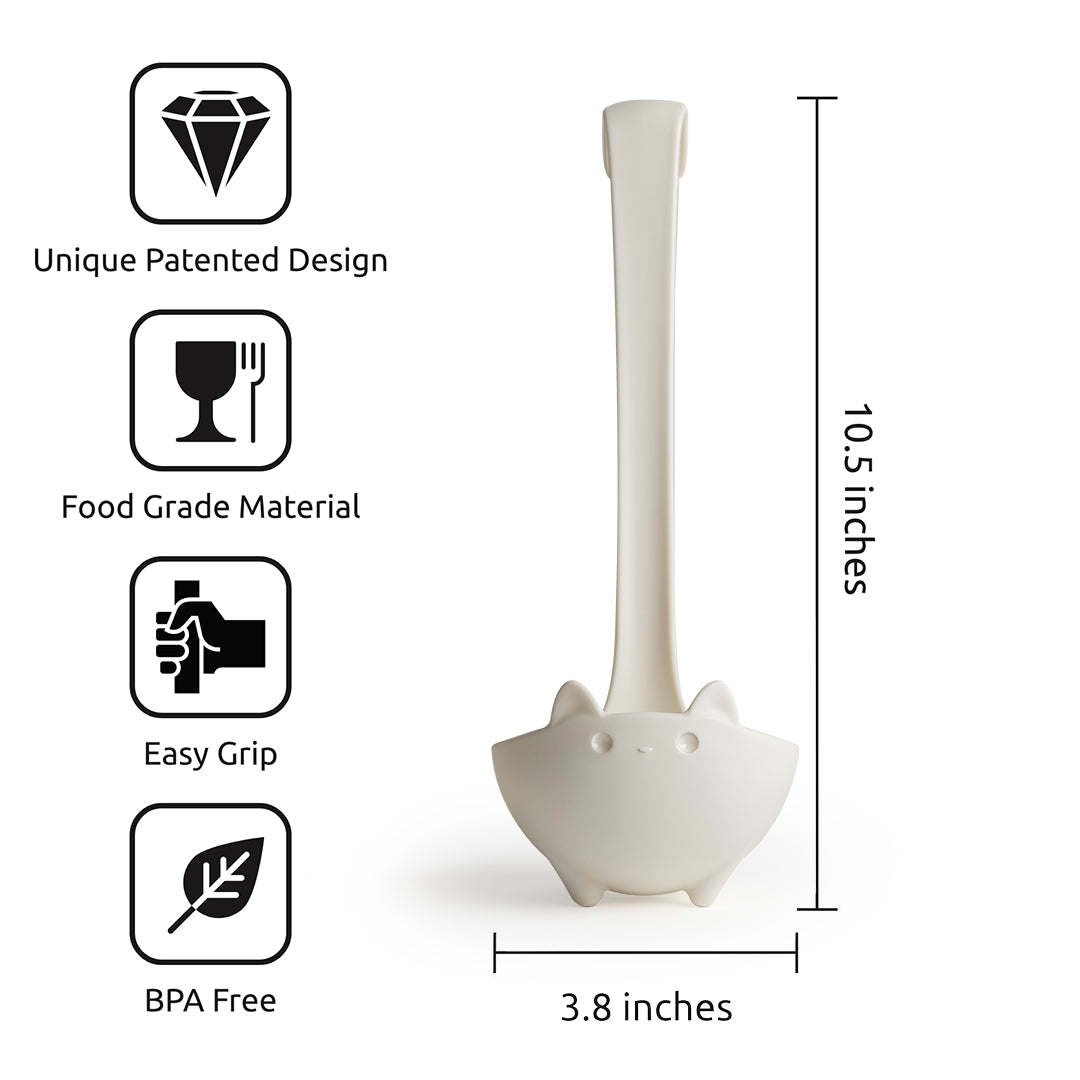 Katie: A cute, cat-shaped ladle by OTOTO. BPA-free, easy grip, and food-safe for all your soups!.