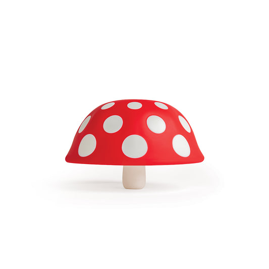Fungilicious XL is a polka dot mushroom toy in red and white against a plain white background.