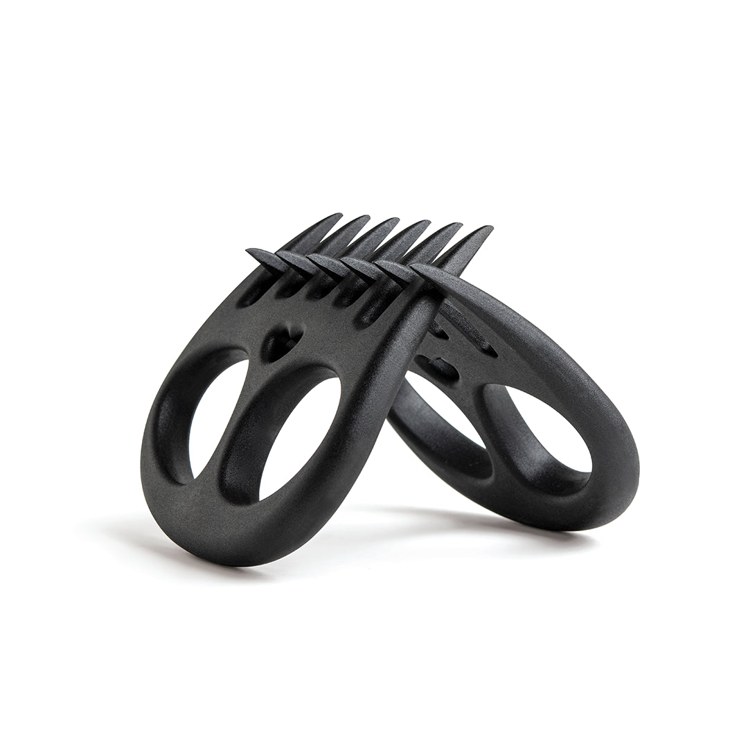Meet the Meat Muncher: Features sharp black claws and soft-grip handles, designed to stand upright.