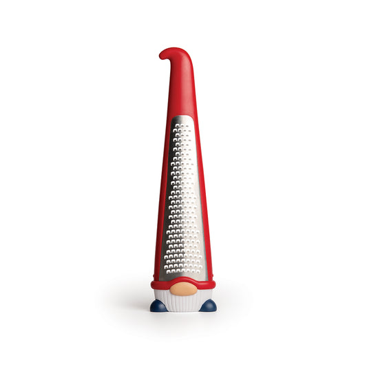 The gnome-shaped Pepito cheese grater wears a red hat, ready to create flavorful dust.