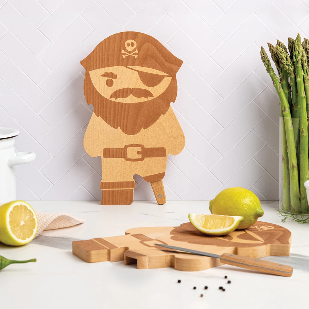OTOTO Pirate Board featuring lemons and asparagus on a kitchen counter.