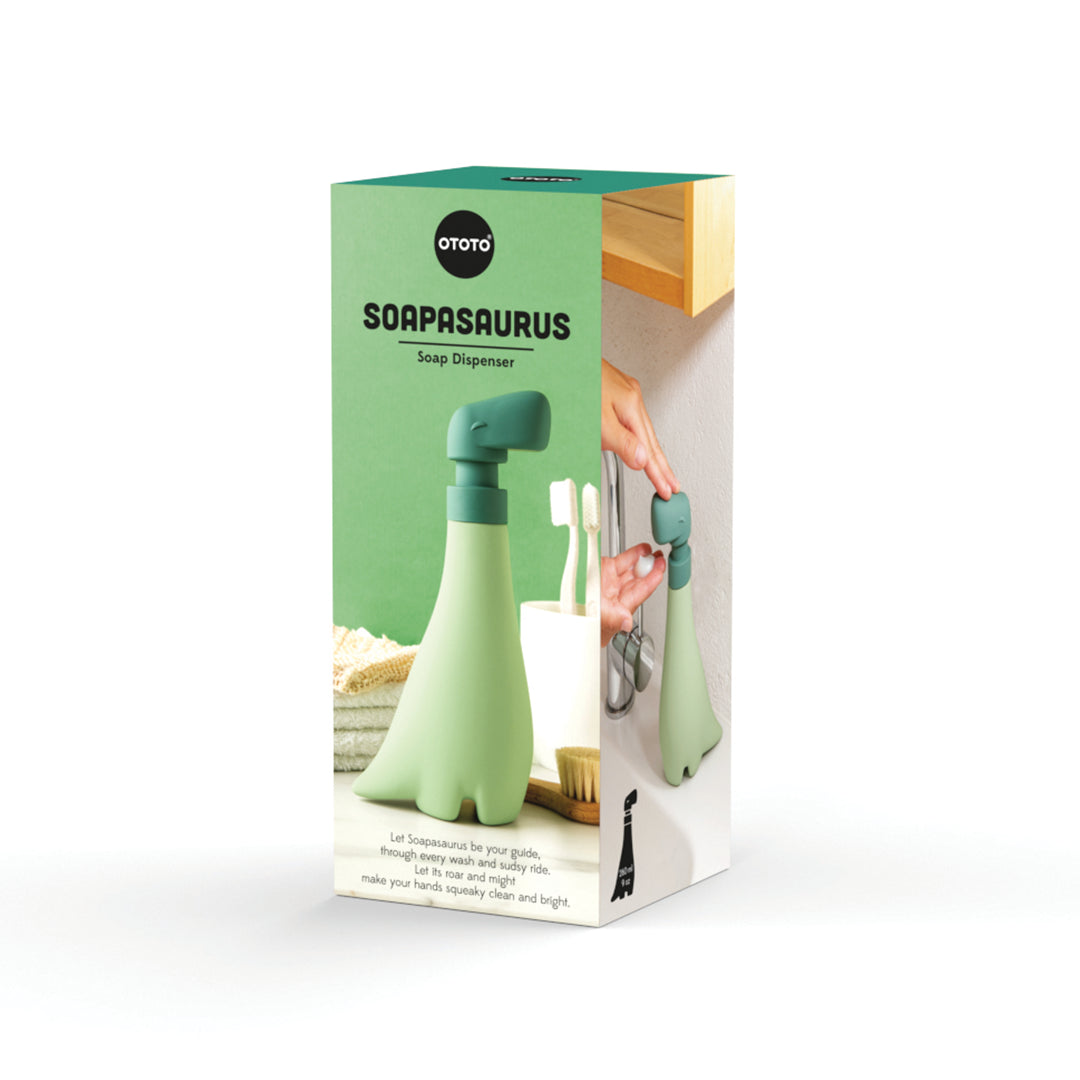 Soapasaurus hand soap dispenser, expertly crafted by OTOTO.