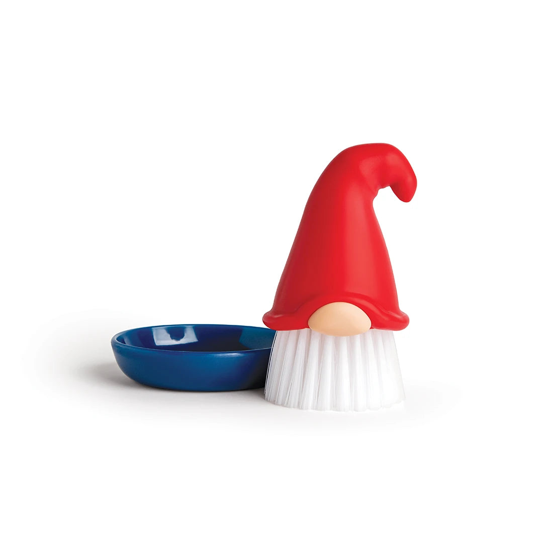 OTOTO Beardy Multicolor Kitchen Scrub Brush, Sturdy Bristles for Cleaning Dishes, Dishwasher Safe, Gnome Design