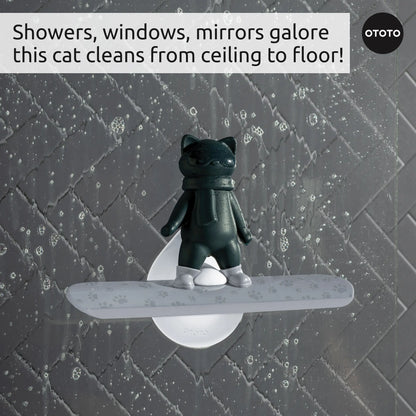 Chill Cat sticks to wet walls, leaving streak-free surfaces after every shower.