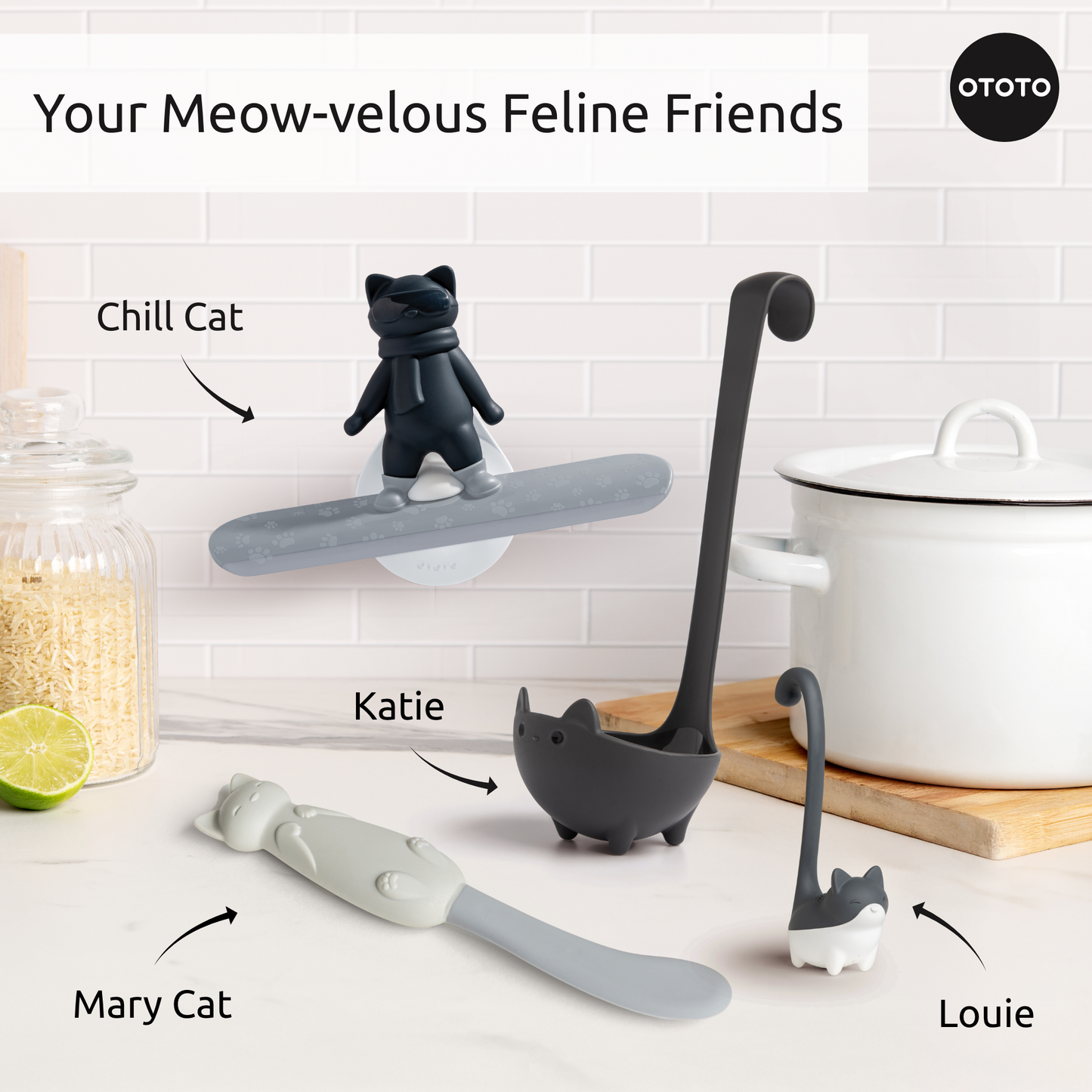 Chill Cat squeegee by OTOTO—cat-shaped utensil keeps your surfaces streak-free.