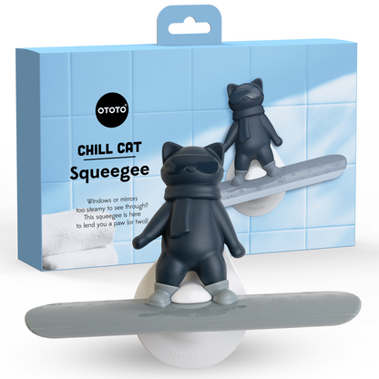 Chill Cat by OTOTO, a cool cat in scarf and shades, delivers streak-free surfaces every swipe!.