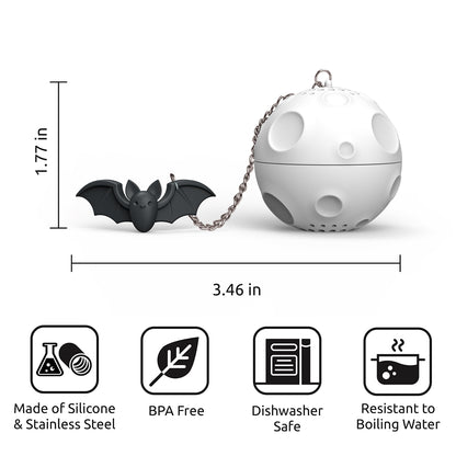 OTOTOs Moonlit Tea Infuser flaunts a bat theme, showcasing clever design with precise details.