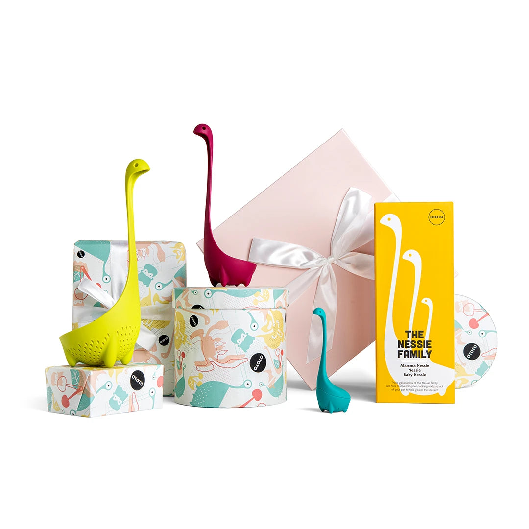 OTOTO The Nessie Family - Pack of 3 Tea Infuser, Soup Ladle, and Colander - Cute Kitchen Accessories, Cooking Gifts, Funny Kitchen Gadgets, Kitchen