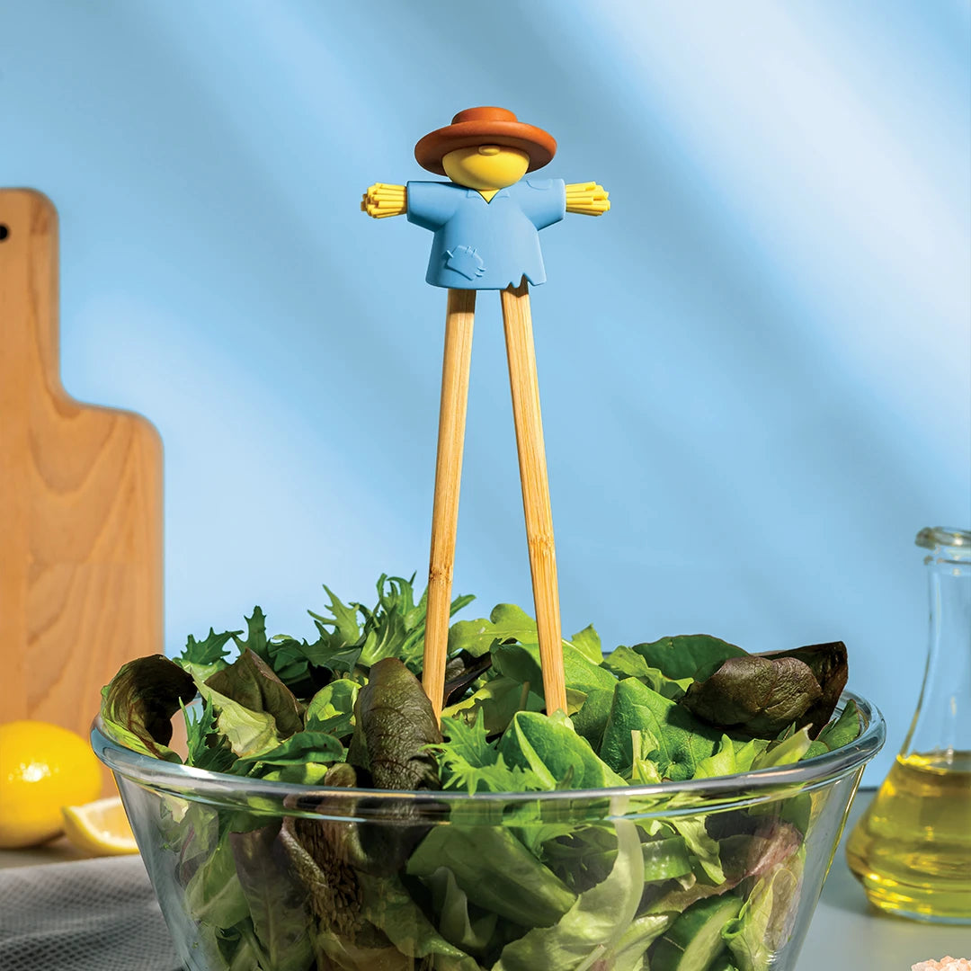 Sal chopsticks by OTOTO, featuring a scarecrow top, bring playful design to your home accessories.