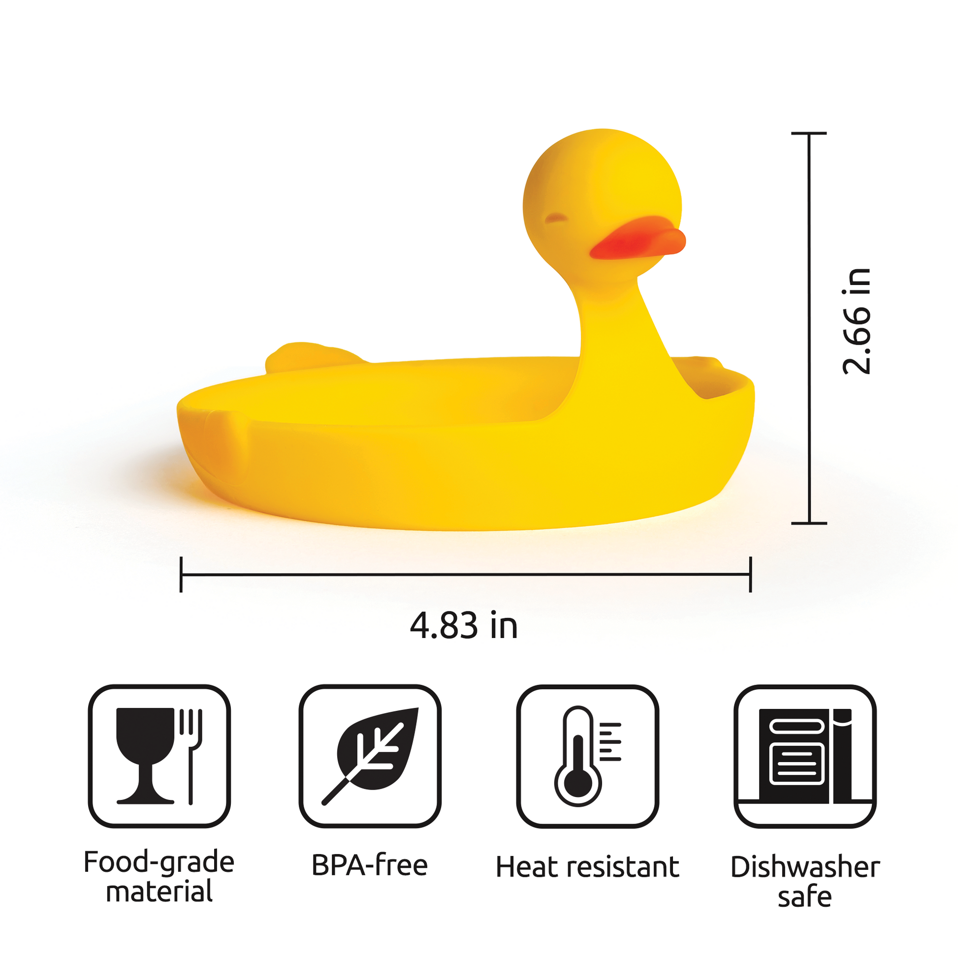 Sunny Side Duck: BPA-free, heat-resistant duck dish doubles as an egg separator; dishwasher safe.
