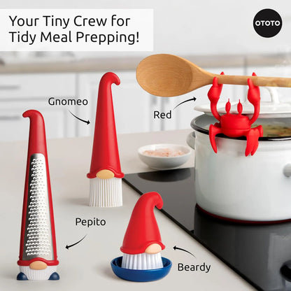 Gnomeo, the whimsical OTOTO gnome kitchen tool, adds charm and fun to any modern kitchen.