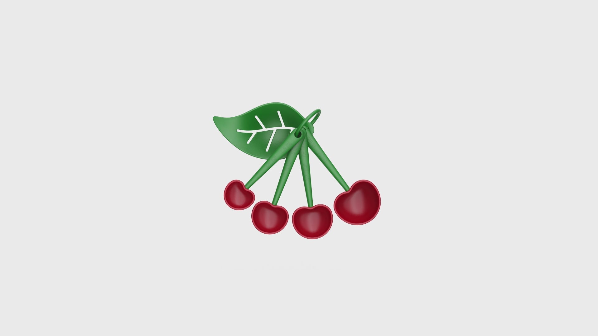 OTOTO Mon Cherry Measuring Spoons, Green/Red