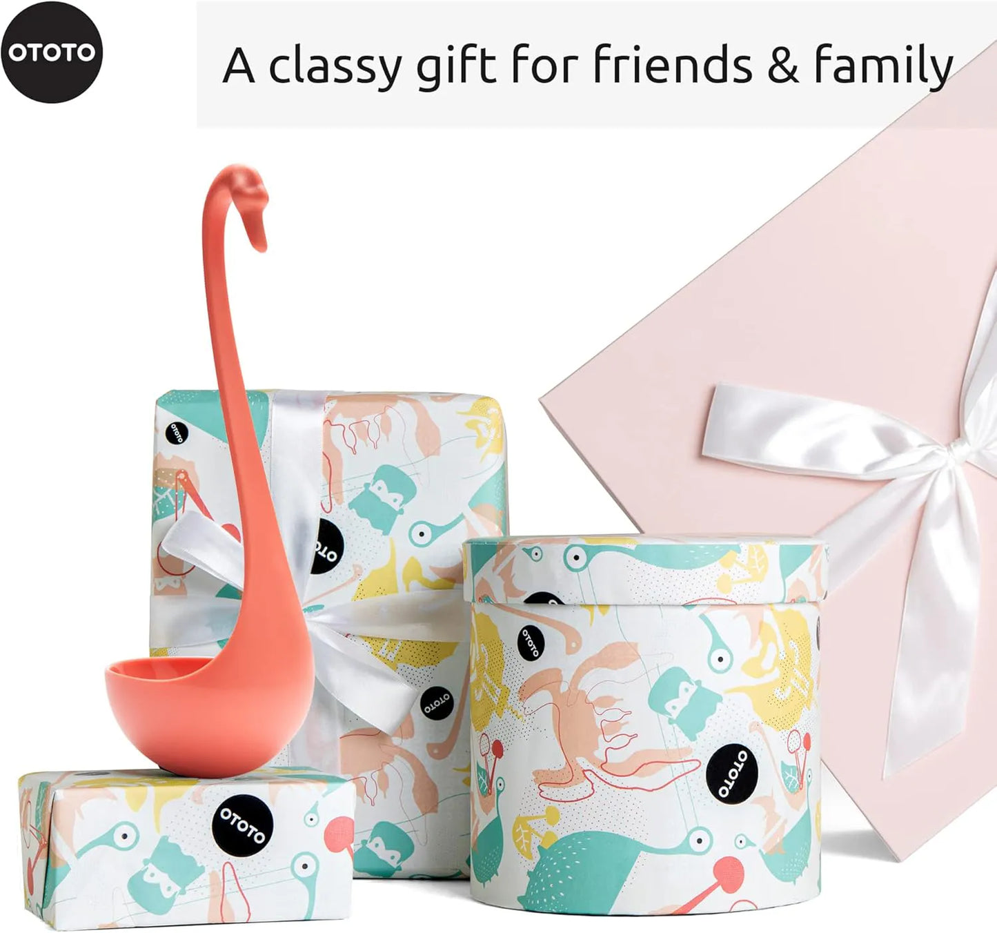 Swanky gift boxes with a stylish kitchen ladle make a classy gift for loved ones.